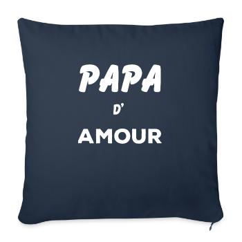 Papa d'amour - Housse de coussin décorative 45 x 45 cm - bleu marine - Devant