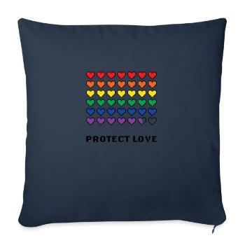 Protect Love Pixel Art LGTBQAI+ - Sofakissenbezug 45 x 45 cm - Navy - Vorne