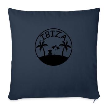 Palmiers de l’île Ibiza - Housse de coussin décorative 45 x 45 cm - bleu marine - Devant