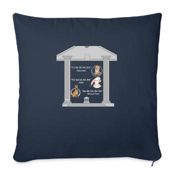 "Philosophy Quotes T-Shirt -Funny Humorous Wisdom” - Sofa pillowcase 17,3'' x 17,3'' (45 x 45 cm) - navy - Front