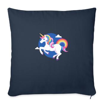 Licorne arc-en-ciel Licorne Cheval arc-en-ciel LGBTQ 4 - Housse de coussin décorative 45 x 45 cm - bleu marine - Devant