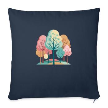Vintagestyle Bäume in Pastell - Sofakissenbezug 45 x 45 cm - Navy - Vorne