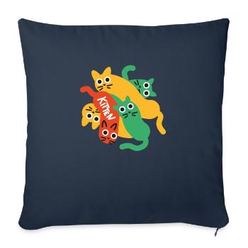 KITTEN - Housse de coussin décorative 45 x 45 cm - bleu marine - Devant