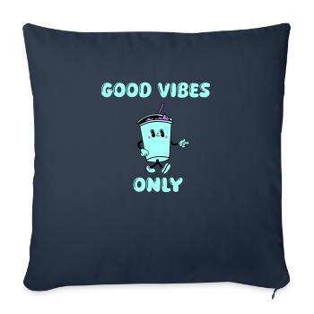 drink cartoon vibes - Sofa pillowcase 17,3'' x 17,3'' (45 x 45 cm) - navy - Front