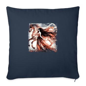 Flowers Women girl fashion design art female style - Sofa pillowcase 17,3'' x 17,3'' (45 x 45 cm) - navy - Front
