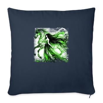 Flowers Women girl fashion design art female style - Sofa pillowcase 17,3'' x 17,3'' (45 x 45 cm) - navy - Front