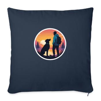 Begleiter bei Sonnenuntergang - Sofakissenbezug 45 x 45 cm - Navy - Vorne