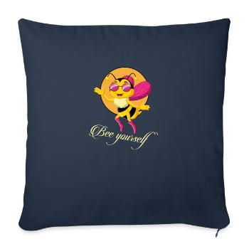 Biene Bee Motivational - BEE Yourself - Sofa pillowcase 17,3'' x 17,3'' (45 x 45 cm) - navy - Front