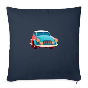 Vieille voiture abstraite - Housse de coussin décorative 45 x 45 cm - bleu marine - Devant