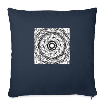 Design géométrique en noir et blanc - Housse de coussin décorative 45 x 45 cm - bleu marine - Devant