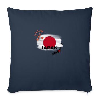 Japon. Traditionnel et moderne - Housse de coussin décorative 45 x 45 cm - bleu marine - Devant