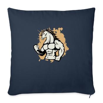 Cheval Fort - Housse de coussin décorative 45 x 45 cm - bleu marine - Devant