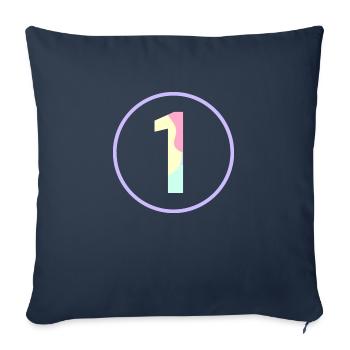 Pastel « One » 1- ApriNoeScor - Housse de coussin décorative 45 x 45 cm - bleu marine - Devant