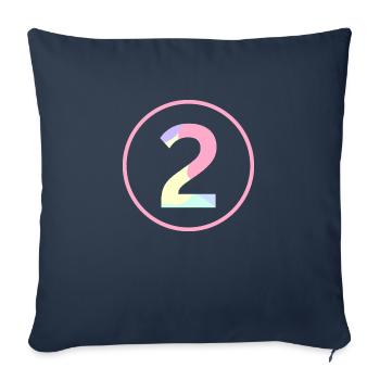 Pastel « Deux » 2 - ApriNoeScor - Housse de coussin décorative 45 x 45 cm - bleu marine - Devant