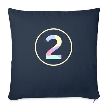 Pastellfarbene "Zwei" 2 - ApriNoeScor - Sofakissenbezug 45 x 45 cm - Navy - Vorne
