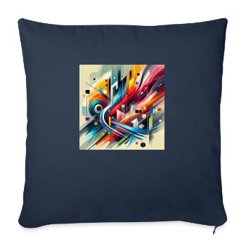 Living Harmony - Abstract Painting - Sofa pillowcase 17,3'' x 17,3'' (45 x 45 cm) - navy - Front