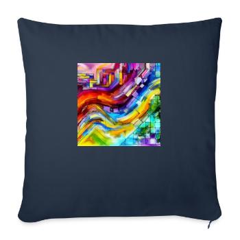 Éclat moderne - Peinture abstraite - Housse de coussin décorative 45 x 45 cm - bleu marine - Devant