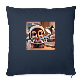 Schlafen mit deinem Kuscheltier - Sofakissenbezug 45 x 45 cm - Navy - Vorne