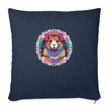 Trippin Hamster - Housse de coussin décorative 45 x 45 cm - bleu marine - Devant