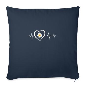 Daisy Heartbeat - Sofa pillowcase 17,3'' x 17,3'' (45 x 45 cm) - navy - Front