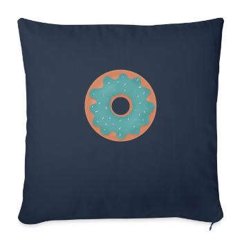 Donut with turquoise glaze - Sofa pillowcase 17,3'' x 17,3'' (45 x 45 cm) - navy - Front