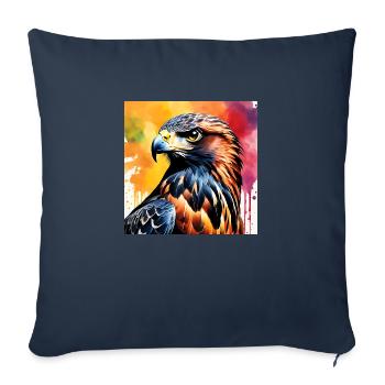 Faucon - Housse de coussin décorative 45 x 45 cm - bleu marine - Devant
