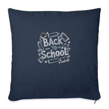 back to school - Sofa pillowcase 17,3'' x 17,3'' (45 x 45 cm) - navy - Front