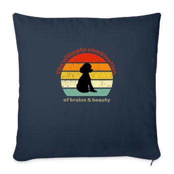 Retro Poodle - Sofakissenbezug 45 x 45 cm - Navy - Vorne