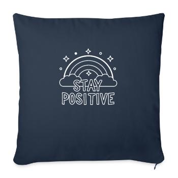 Restez positif Inspiration - Housse de coussin décorative 45 x 45 cm - bleu marine - Devant