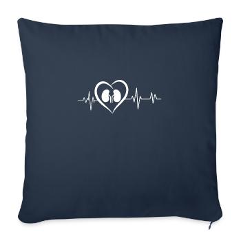 heartbeat lung - Sofa pillowcase 17,3'' x 17,3'' (45 x 45 cm) - navy - Front