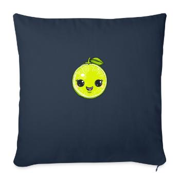 Happy lime in green cartoon style - Sofa pillowcase 17,3'' x 17,3'' (45 x 45 cm) - navy - Front