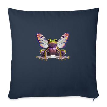 Psychedelischer Goa Schmetterling Frosch - Sofakissenbezug 45 x 45 cm - Navy - Vorne