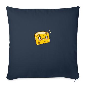 Laughing Cheese Block Cartoon Style - Sofa pillowcase 17,3'' x 17,3'' (45 x 45 cm) - navy - Front