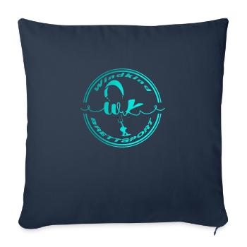 Kitesurf - Housse de coussin décorative 45 x 45 cm - bleu marine - Devant
