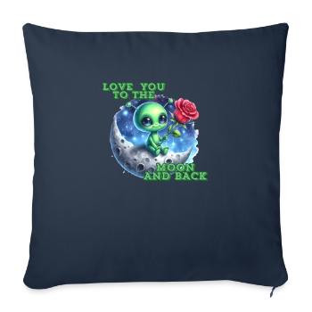 JE T’AIME JUSQU’À LA LUNE ET RETOUR. - Housse de coussin décorative 45 x 45 cm - bleu marine - Devant