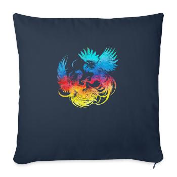 Coq, tup, combat, animal, isolé, coloré, poulet - Housse de coussin décorative 45 x 45 cm - bleu marine - Devant