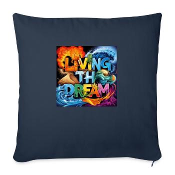 Living the Dream - Sofa pillowcase 17,3'' x 17,3'' (45 x 45 cm) - navy - Front
