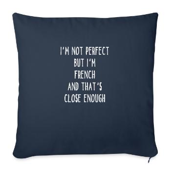Je ne suis pas parfait mais je suis français et c’est proche - Housse de coussin décorative 45 x 45 cm - bleu marine - Devant