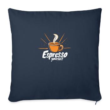 Espresso soi-même, café, dire - Housse de coussin décorative 45 x 45 cm - bleu marine - Devant