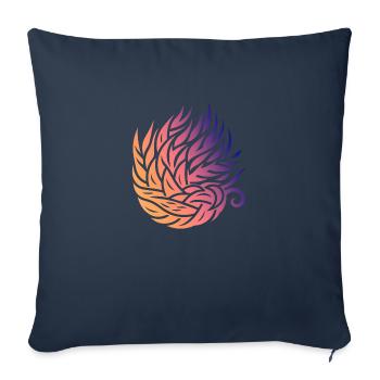 Abstrakter Blattwirbel - Sofakissenbezug 45 x 45 cm - Navy - Vorne