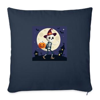 Cute skeleton in the moonlight - Sofa pillowcase 17,3'' x 17,3'' (45 x 45 cm) - navy - Front