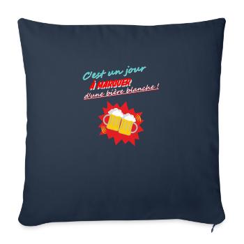 Bières humour - Housse de coussin décorative 45 x 45 cm - bleu marine - Devant