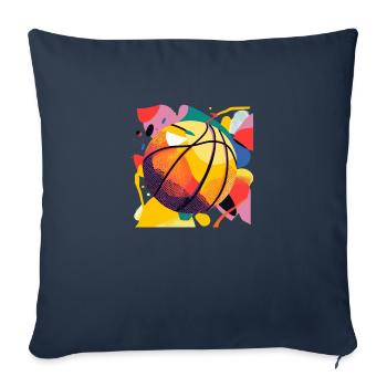 Fun basketball tee shirt - Housse de coussin décorative 45 x 45 cm - bleu marine - Devant