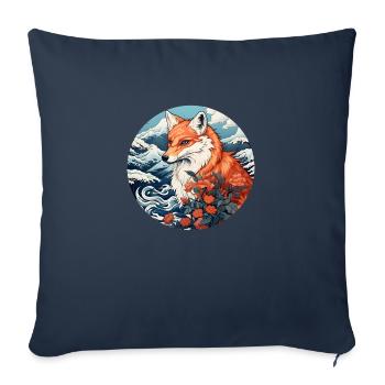Fuchswelle Ukiyo-e Hokusai - Sofakissenbezug 45 x 45 cm - Navy - Vorne