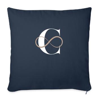 Lettre c infinie - Housse de coussin décorative 45 x 45 cm - bleu marine - Devant