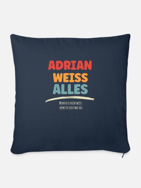 Adrian weiss Alles - Sofakissenbezug 45 x 45 cm - Navy