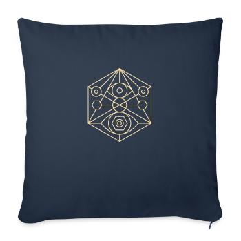 Géométrie Sacrée, Mandala, Modèle Cosmique - Housse de coussin décorative 45 x 45 cm - bleu marine - Devant