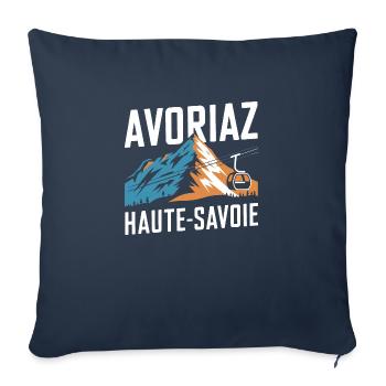 Avoriaz - Haute-Savoie - Housse de coussin décorative 45 x 45 cm - bleu marine - Devant
