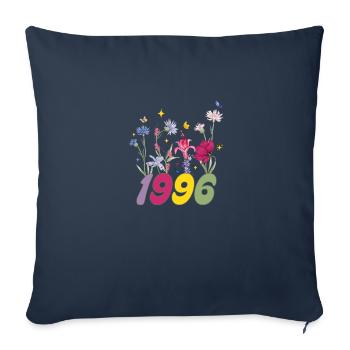 Year of birth 1996 wildflowers - Sofa pillowcase 17,3'' x 17,3'' (45 x 45 cm) - navy - Front