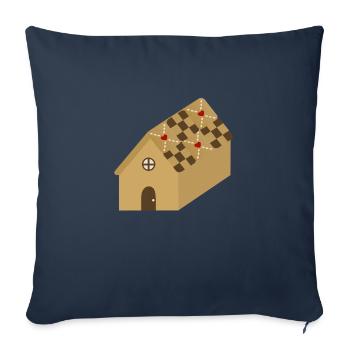 Maison en pain d’épices - Housse de coussin décorative 45 x 45 cm - bleu marine - Devant